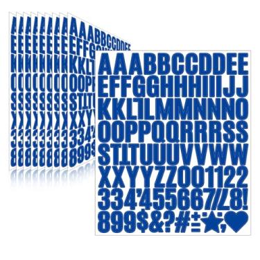 Imagem de Llewyn 970 peças, 10 folhas, adesivos autoadesivos, à prova d'água, números de caixa de correio, adesivos de vinil, decalques do alfabeto para garrafa de água, janela, porta, sala de aula, carro