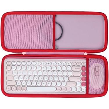 Imagem de Lebakort Estojo de armazenamento compatível com combo de teclado e mouse Logitech POP ICON (capa rosa)