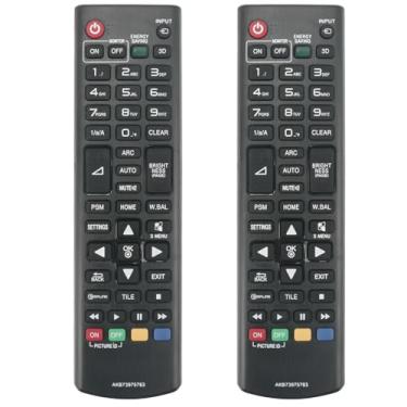 Imagem de Novo pacote com 2 controles remotos de substituição AKB73975763 compatíveis com LG TV 49LS75A 55LS75A 42LS73B 49LS73B 55LS73B 49MS75A 55XF2B 55XS2B 49XF2B 49XS2B 98LS95A 55SM5KD-B
