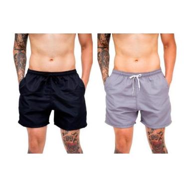 Imagem de Kit 2 Shorts Masculino Tactel Praia Liso Leve Academia Esportes - Obst
