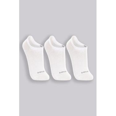 Imagem de Meia Lupo 03170 Invisivel Kit 3 Pares Branco Unissex, Branco, 41/44