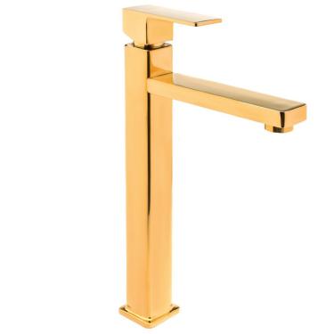 Imagem de Torneira Bica Alta Banheiro/lavabo/pia Luxo Dourado
