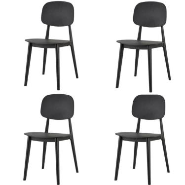 Imagem de Kit 4 Cadeiras Cátia Rivatti Em Polipropileno Preta