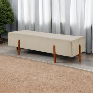 Imagem de Recamier Luxo Madeira Maciça Zurik Bege Claro