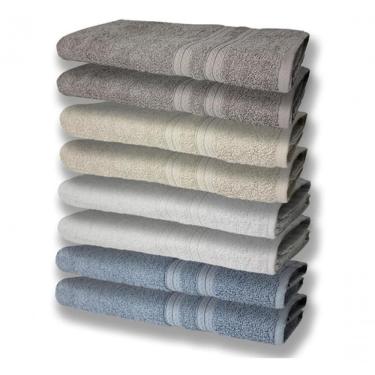 Imagem de 8 Toalhas Grande Felpudas Grossa 80x150 2 Az 2 Br 2 Bg 2 Cz