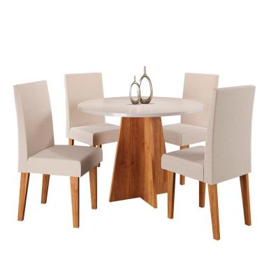 Imagem de Mesa De Jantar Redonda Viero Criative Com 4 Cadeiras Vênus Mel-blonde-bronze