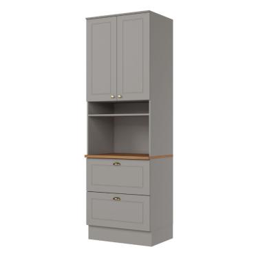 Imagem de Paneleiro Duplo Americana 220cm Para 1 Forno Henn Cinza Nature