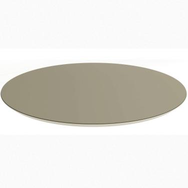 Imagem de Tampo Para Mesa De Jantar Redondo 120cm De Madeira Com Vidro Off White