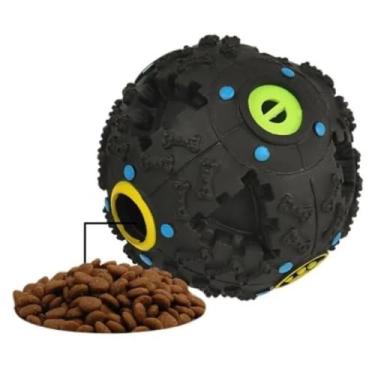 Imagem de Bola Interativa para Cachorro com Dispenser de Ração, Bola Petisqueira, Brinquedo Resistente, 9,5cm