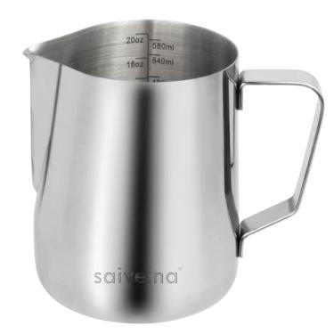 Imagem de Jarra de espuma de leite de aço inoxidável – 600 ml para máquina de café expresso, cappuccino, latte art