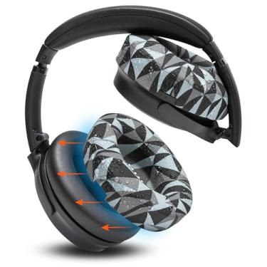 Imagem de WC Sweatz Quietcomfort - Protetores Auriculares Patenteados Para Bose 45, 35, 35Ii, Qc2, Qc25, Qc15, Ae2, Ae2I, Soundtrue, Soundlink Da Wicked Cushions, À Prova De Suor E Fáceis Lavar, Cinza Geo