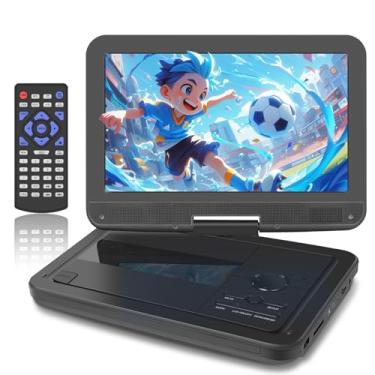 Imagem de BOKYOK Leitor De Dvd Portátil 12,5" Com Tela Giratória Hd 10,1", 5 A 6 Horas Reprodução, Alto-Falante Duplo, Suporta Sincronização Tv/Usb/Cartão Sd/Av, Reproduz Todos Os Formatos Disco, Exceto Blu-R