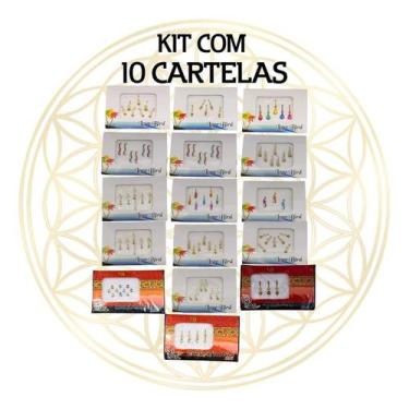 Imagem de Kit c/ 10 cartelas bindi's indianos variados - Fluir