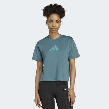 Imagem de Camiseta Adidas TR Essentials Verde Água Feminina, P