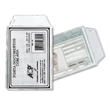 Imagem de Porta Documento Transparente De Pvc 6.5x90cm Para CNH Porta Documento De Plástico Transparente Com Aba