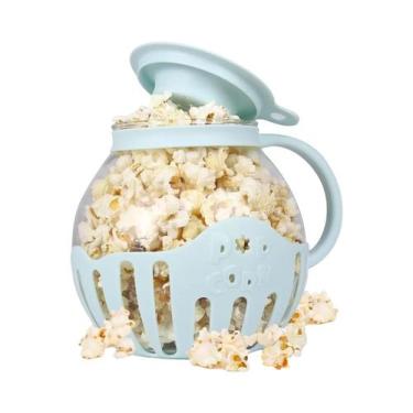 Imagem de Pipoqueira De Vidro Para Micro-ondas Com Tampa Dobrável De Silicone E 