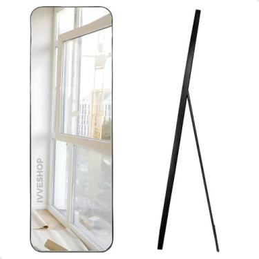 Imagem de Espelho Retangular Corpo Inteiro 150x40 Com Suporte de Chão Grande Mod