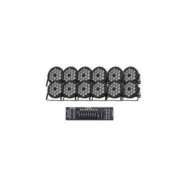 Imagem de 12 Canhao Refletor 18 Leds Rgbw 12w Quadriled Mesa Dmx - Showtech, BIV
