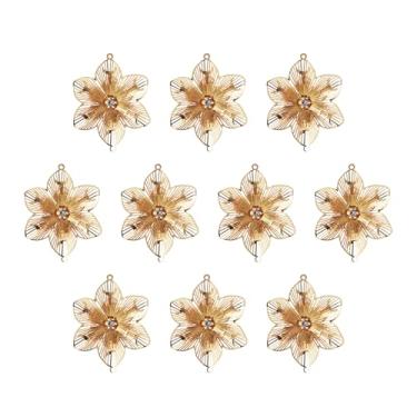 Imagem de 10 peças para apanhador de sol, flor de metal dourado com pingente de janela para pendurar na lua, faça você mesmo, peça de decoração de casa