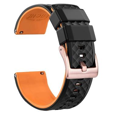 Imagem de Ritche Pulseiras masculinas de silicone para presente de Natal, 18 mm, 20 mm, 22 mm, 24 mm, presente de elefante branco, meias masculinas, Preto/laranja abóbora/ouro rosa, 24MM, Moderno