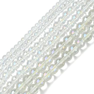 Imagem de KitBeads 430 peças 4 mm ~ 8 mm contas de vidro transparente galvanizadas contas redondas fios para pulseiras, colares, joias, artesanato, atacado