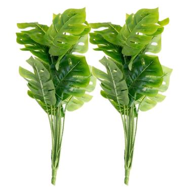 Imagem de Kit 12 Ramo Planta Artificial Costela De Adão Decoração 43cm