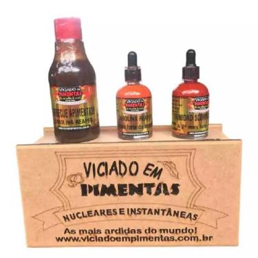 Imagem de Kit Molho De Pimentas Natural Sem Glúten + Ardida Do Mundo - VICIADO E