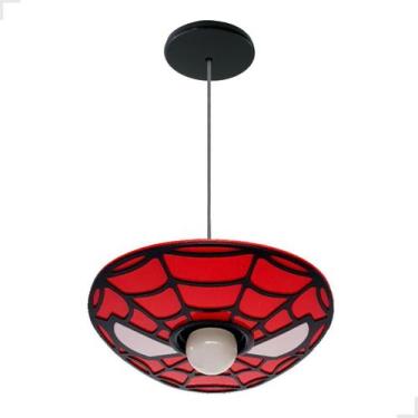Imagem de Luminária Pendente Cabeça Homem Aranha Teto Quarto Menino (a) Infantil