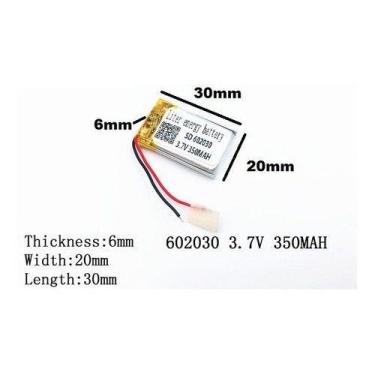 Imagem de Bateria  3,7v 350mah 6mm X 20mm X 30mm - bgb
