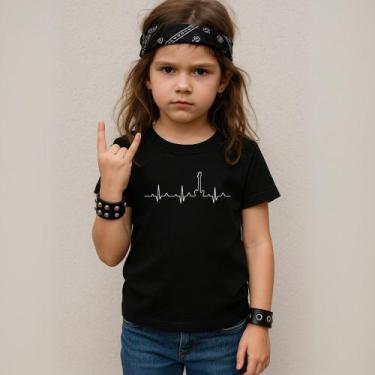 Imagem de Camiseta Infantil Unissex Estampada Batidas Guitarra 031 Blusa Despoja