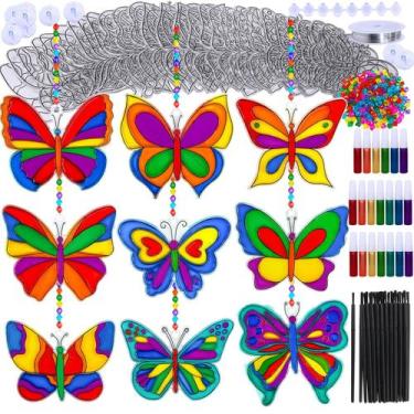 Imagem de Kit de artesanato Winlyn Butterfly Suncatchers DIY Window Paint Art