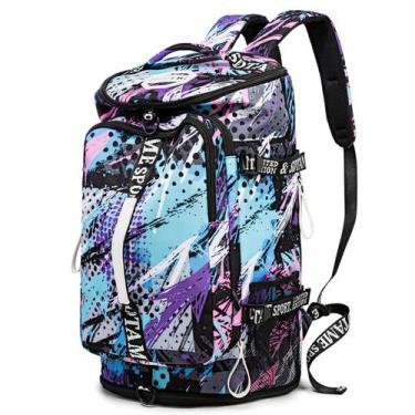 Imagem de Mochila de ginástica SDTAME com compartimento para sapatos multicolori