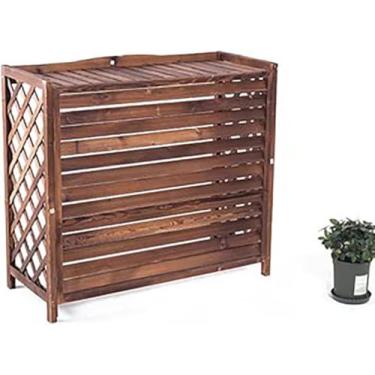 Imagem de Cerca De Ar Condicionado Telas De Privacidade Tela Persianas De Rack De Flores Ao Ar Livre Esgrima De Ar Condicionado De Madeira Ao Ar Livre Para E Tela De Cerca De Ar Condici, Black, 34 * 13 * 27in