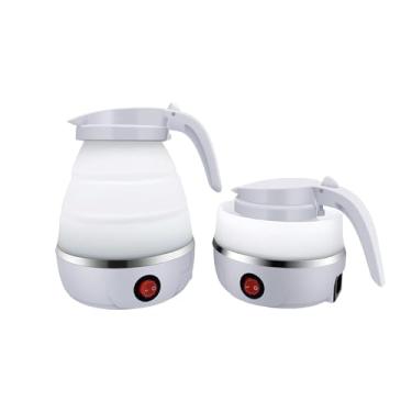 Imagem de Chaleira Elétrica Dobrável Portátil Silicone 600ml 110v 600w Bule Compacto Branca