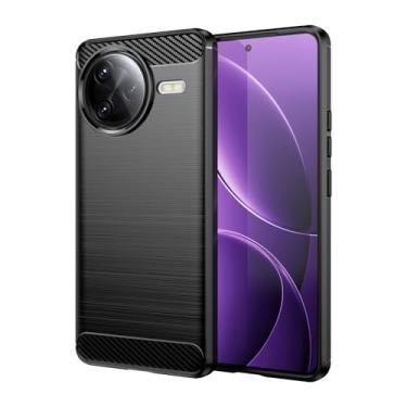 Imagem de KOARWVC Capa de telefone para Xiaomi Poco F7 Ultra, capa para Redmi K80 Pro, capa de fibra de carbono, à prova de choque, resistente, capa traseira de TPU macio para Xiaomi Poco F7 Ultra preta