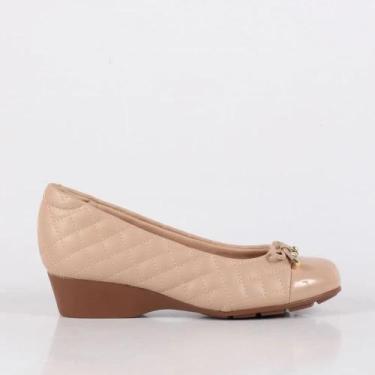 Imagem de Modare Sapatilha Anabela Conf Fem 7014284 Preto, Bege, 38
