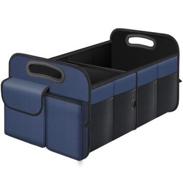 Imagem de HABOPET Organizador de porta-malas, dobrável, impermeável, com vários compartimentos, para SUVs e sedãs, armazenamento de carro com alças reforçadas, acessórios de carro para mulheres e homens, 52L