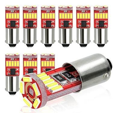 Imagem de DODOFUN Lâmpadas de LED 12V BA9S 64111 para interior do carro, porta de cúpula de porta de cortesia, luz de bagagem, base baioneta BA9 53 57 1445 1895, substituição 6000K branco pacote com 10