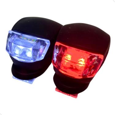 Imagem de Farol de Milha para Moto,Kit 3 FaróIs Led Silicone Bike Luz Branca E Vermelha 3 Modos