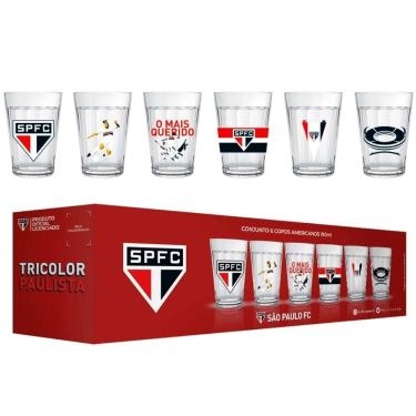 Imagem de Kit 6 Copos Americano Times Paulista Festas Eventos Jogos 190ml Nadir