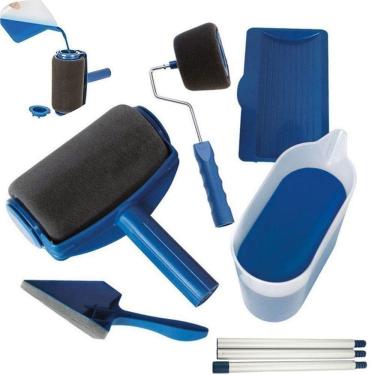 Imagem de Kit Rolo De Pintura Antigotejamento Com Reservatório 6 Peças