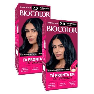 Imagem de Kit 2 Tinta de Cabelo Biocolor Mini Kit Preto Azulado Incrível 2.0