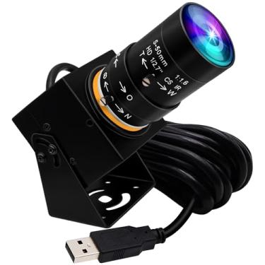 Imagem de ELP Global Shutter Câmera Usb Manual Zoom Webcam 5Mp 50Fps Câmera De Pc De Alta Velocidade 5-50Mm Foco Variável Cs Mount Câmera Web 1440P 60Fps Câmera Lightburn Câmera Uvc Usb2.0 Varifocal Telefoto