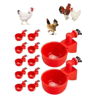 Imagem de Kit 10 Bebedouro Para Aves Controle Automático Nível De Água Cor Vermelho para galinhas, pintinhos, patos, gansos, perus e coelhos