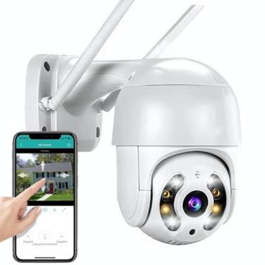 Imagem de Câmera Externa IP Infravermelho Wifi visão nortuna auto falante sensor