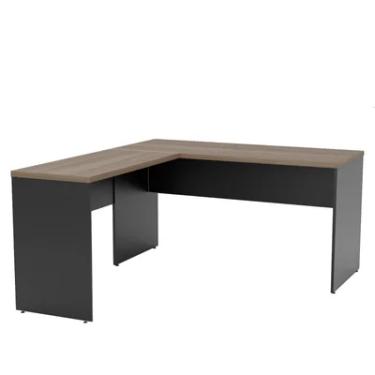 Imagem de Mesa De Escritório Em L 1.60x1.50 Netmobil Tampo 30mm - Nogal