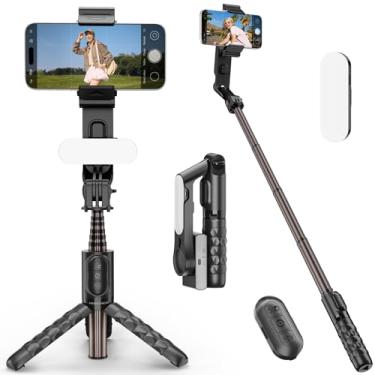 Imagem de KOSCHEAL Estabilizador Celular, Gimbal para Celular 1 Eixo com Luz de Preenchimento e Controle Remoto, Rotação 360° para Android e iPhone, Ideal para YouTube, TikTok e Vlogs