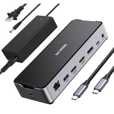 Imagem de Estação de ancoragem USB C MOKin 3 monitores com 2 HDMI DisplayPort
