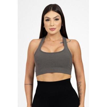 Imagem de Top Fitness Feminino Seamless - Eagle Rock, G, Cinza