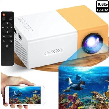 Imagem de Mini Projetor Filme Tv Celular Datashow Hdmi Full Hd Portátil Yg300 - 